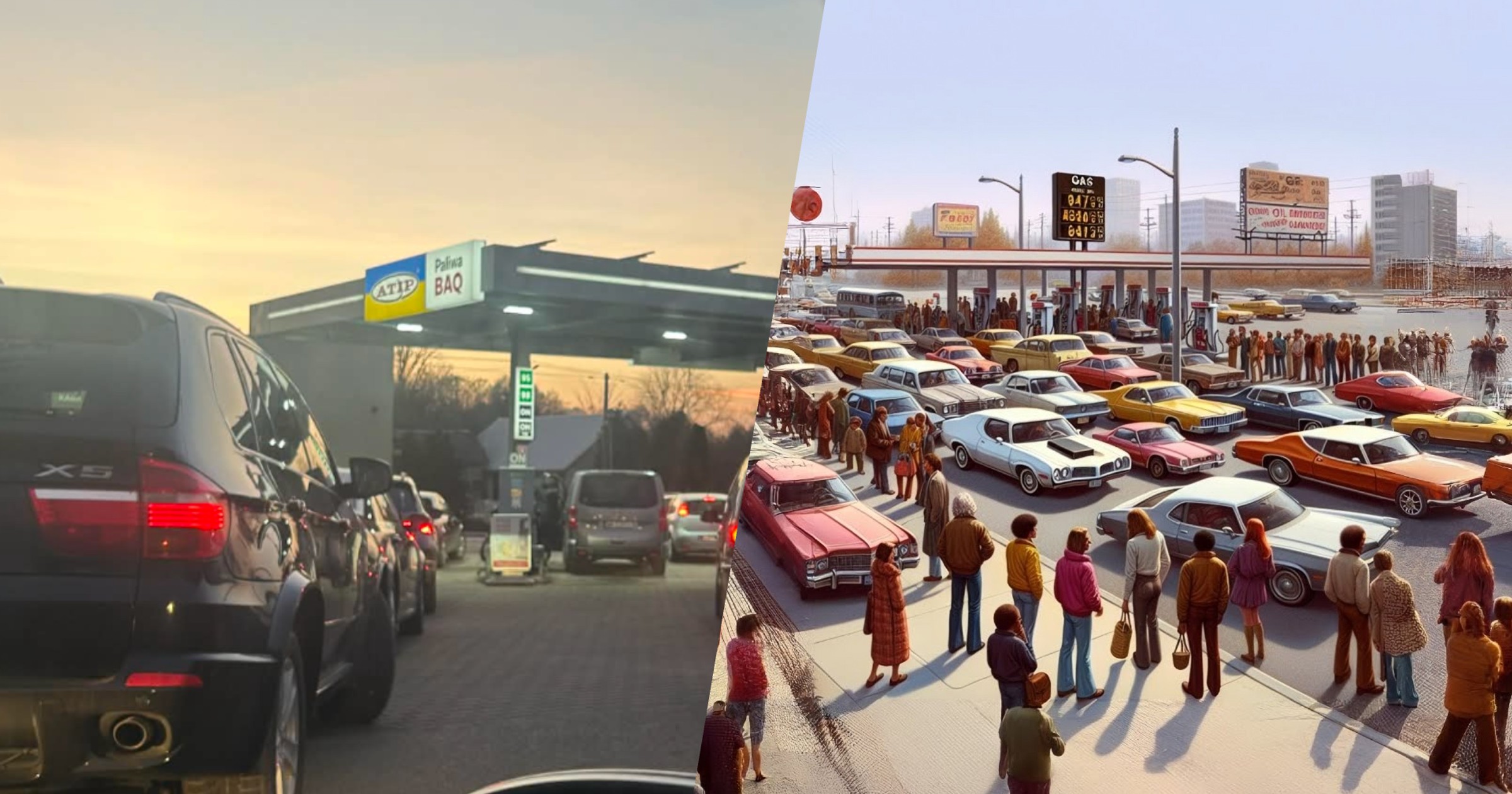 Na razie na europejskich stacjach kolejki pojawiają się tylko dlatego, że kierowcy próbują zatankować przed podwyżkami. W latach 70. w USA i w Europie Zachodniej bywało gorzej