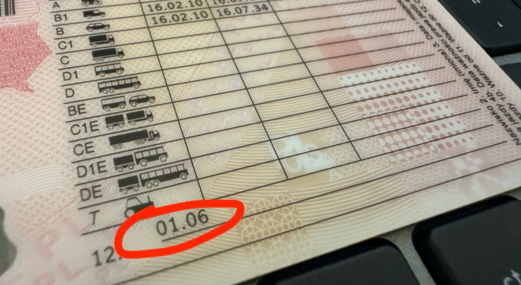Prawo jazdy z kodem 01.06