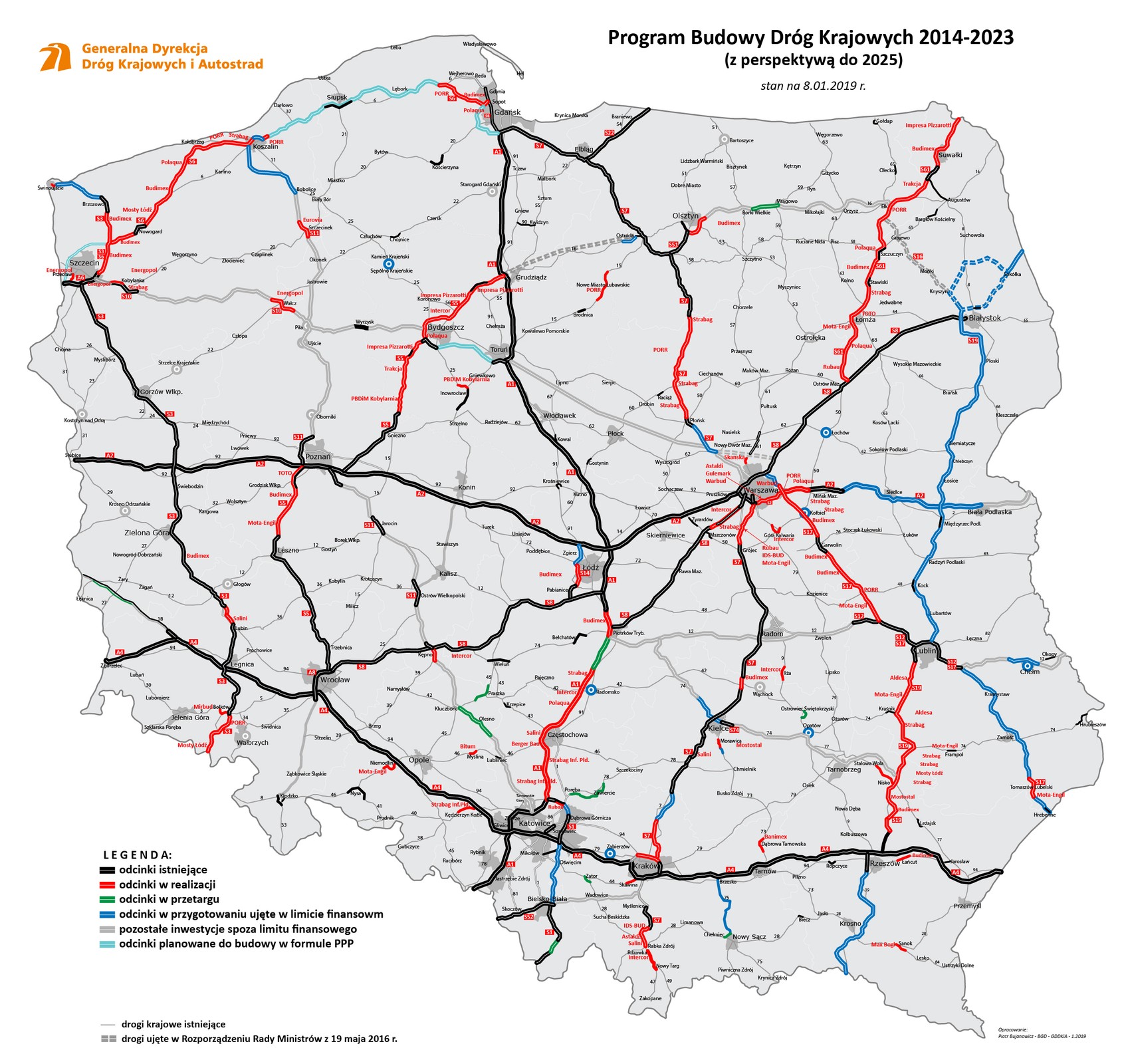 Mapa budowy dróg 2019