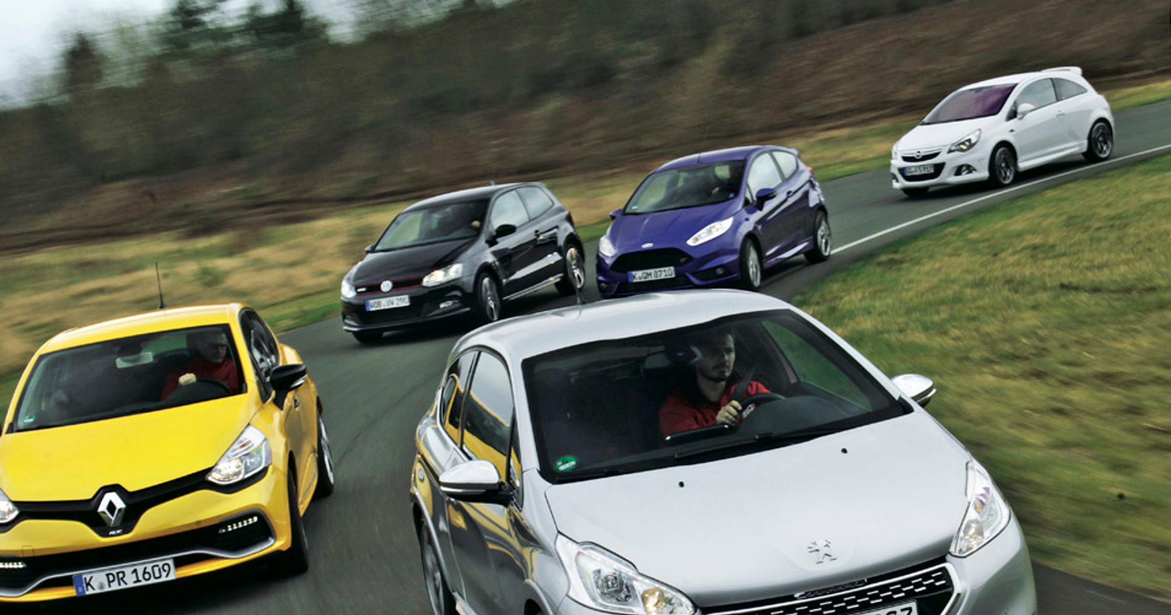 Porównanie miejskich GTI: Clio RS kontra Peugeot 208 GTI, Polo GTI, Fiesta ST i Corsa OPC