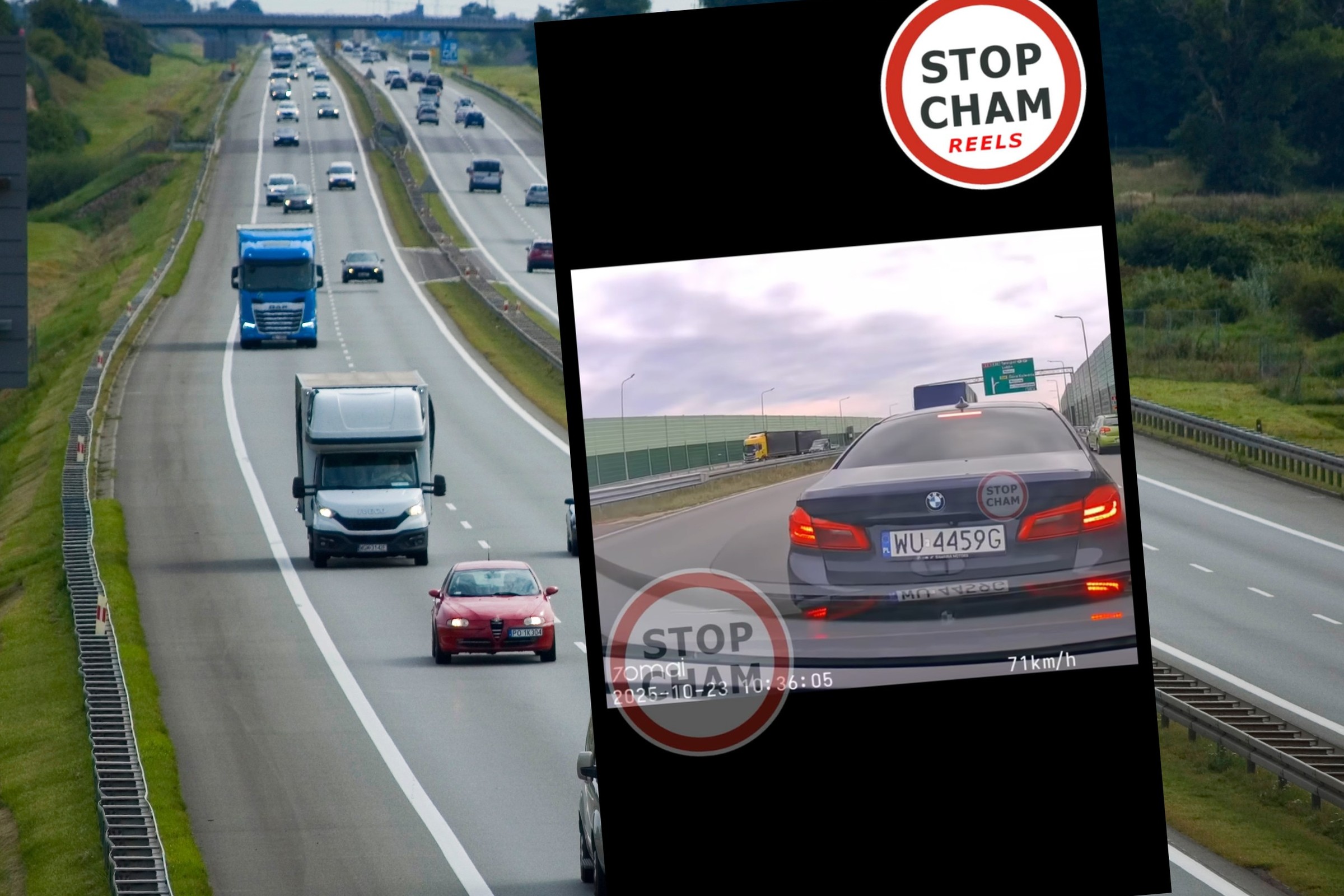 Kierowca BMW nie popisał się. Chciał wymierzyć karę, a prawie doprowadził do katastrofy