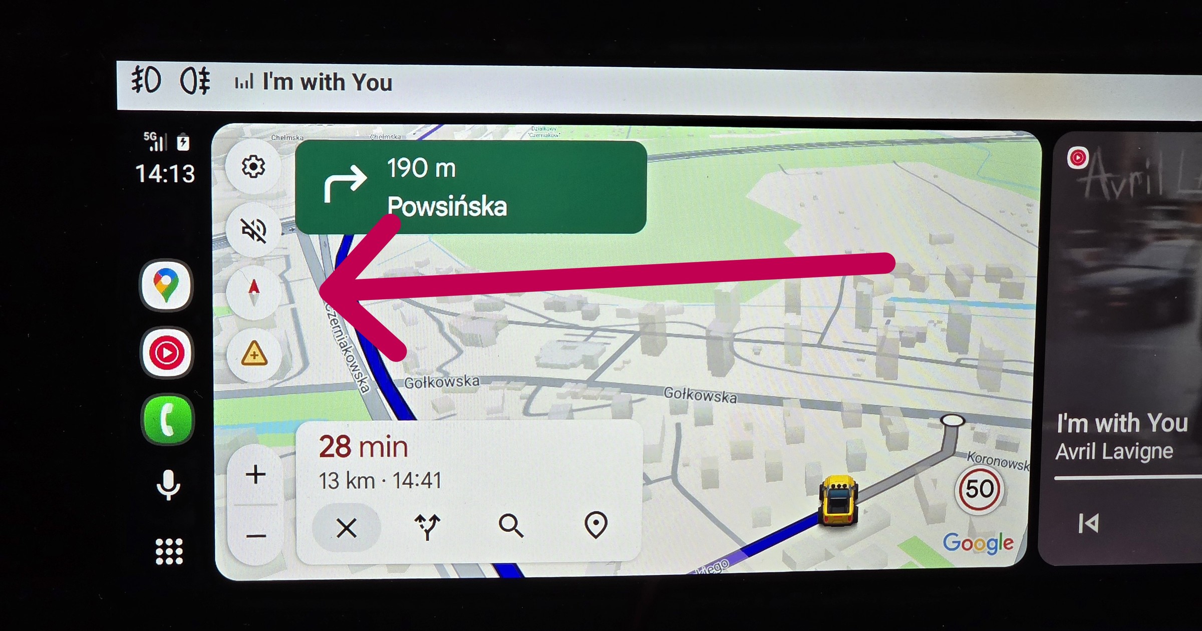 Google Maps - zmiana widoku nawigacji