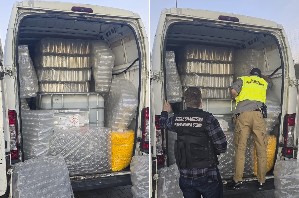 Funkcjonariusze przechwycili prawie 3 tys. litrów nielegalnego spirytusu