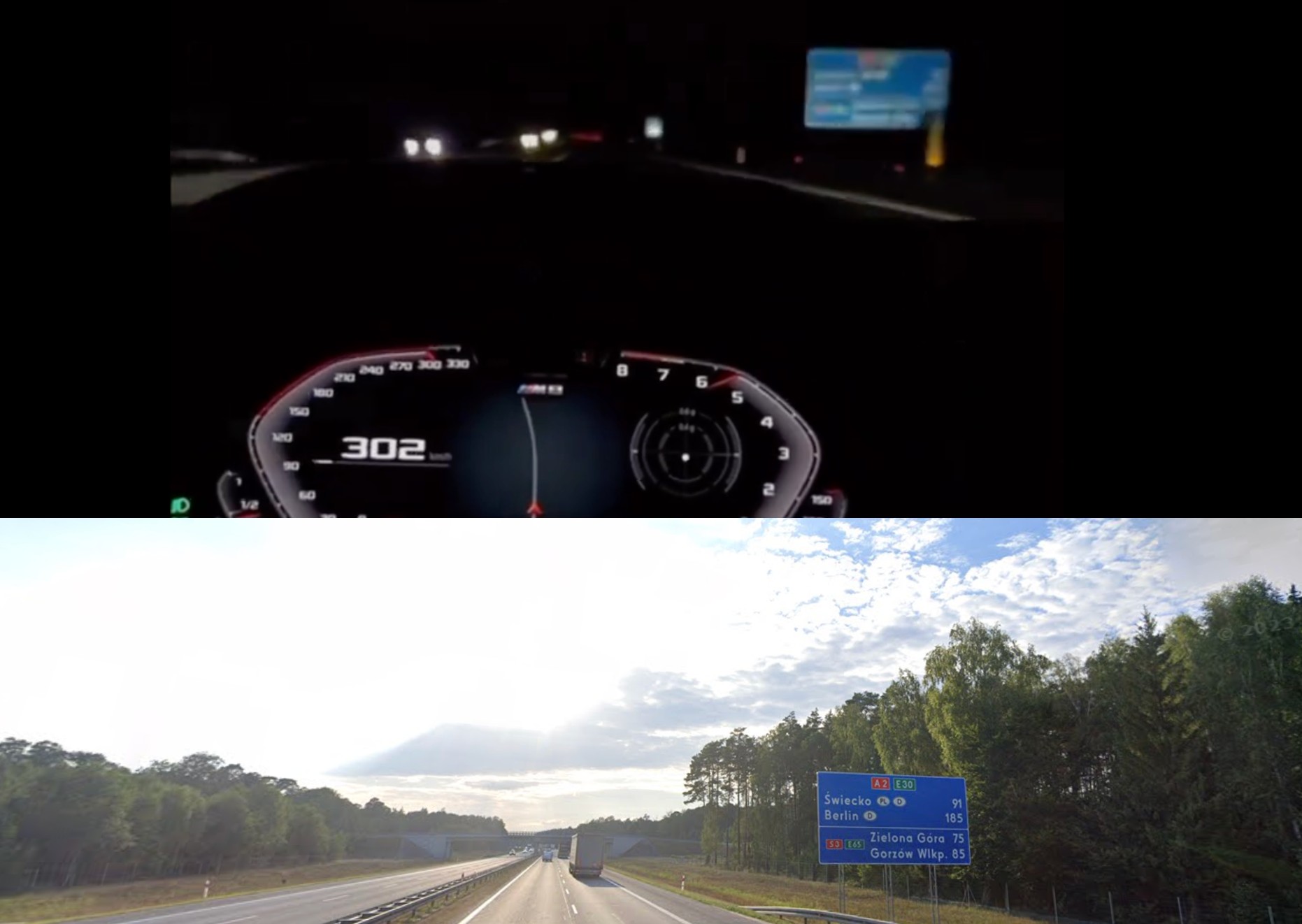 Ustaliliśmy też, w którym dokładnie miejscu kierowca BMW przekroczył 300 km/h