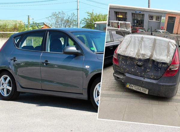 Obok tego samochodu wybuchł pocisk. Wywiózł ukraińską rodzinę z Mariupola