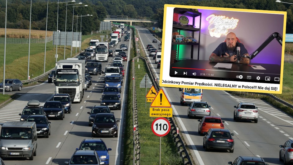Michał Jesionowski kwestionuje legalność odcinkowych pomiarów prędkości (screen: YouTube/Miłośnicy czterech kółek)