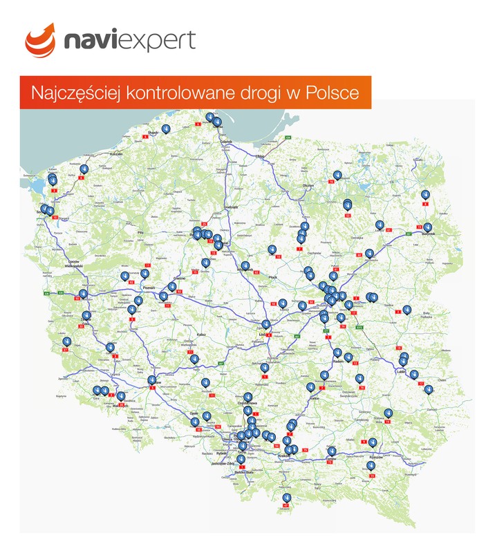 Najbardziej kontrolowane drogi w Polsce 2019 r
