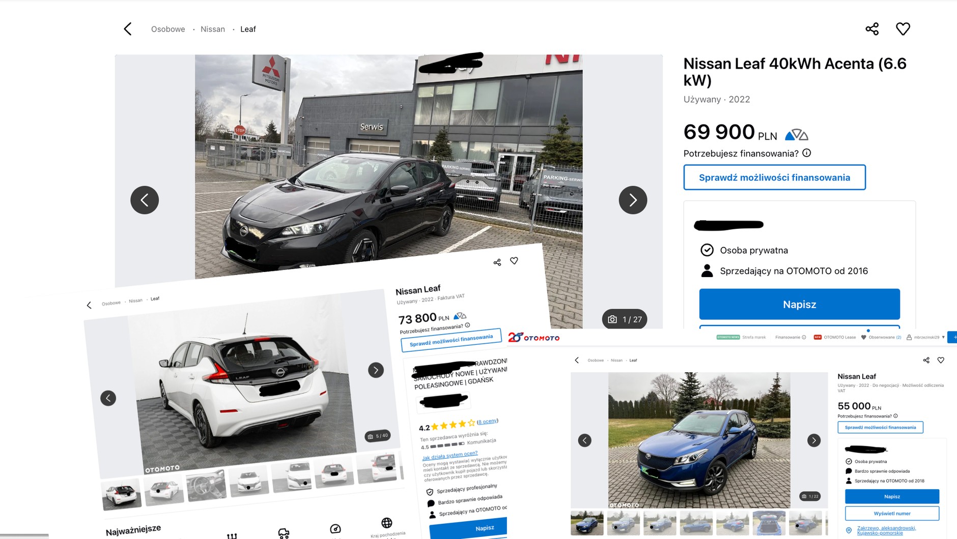 Nissan Leaf z 2022 roku z niewielkim przebiegiem i bez przygód na koncie to wydatek kilkudziesięciu tys. zł