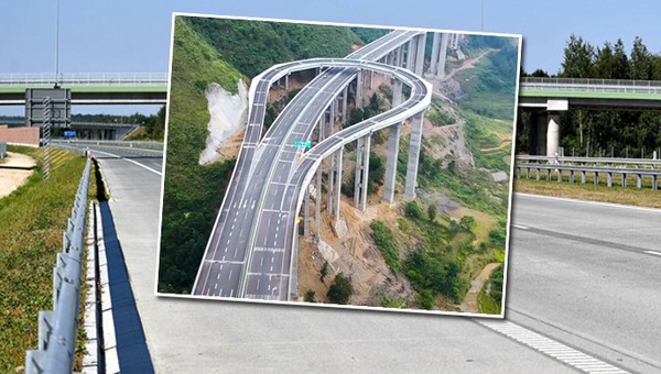 Dziwny wiadukt na autostradzie w Chinach