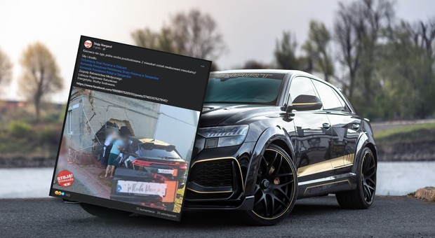 Audi z tablicami "Młoda Para" rozbiło się o dom. To był stuningowany SUV o mocy 900 KM
