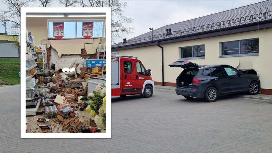 Kosztowna pomyłka 76-latka. Wjechał BMW X3 do sklepu