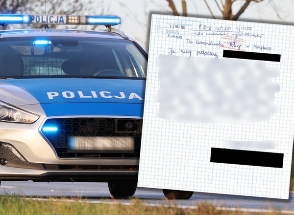 Zatrzymali go za jazdę na podwójnym gazie. Postanowił napisać do nich list