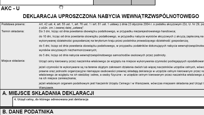 Deklaracja Uproszczona Nabycia Wewnątrzwspólnotowego