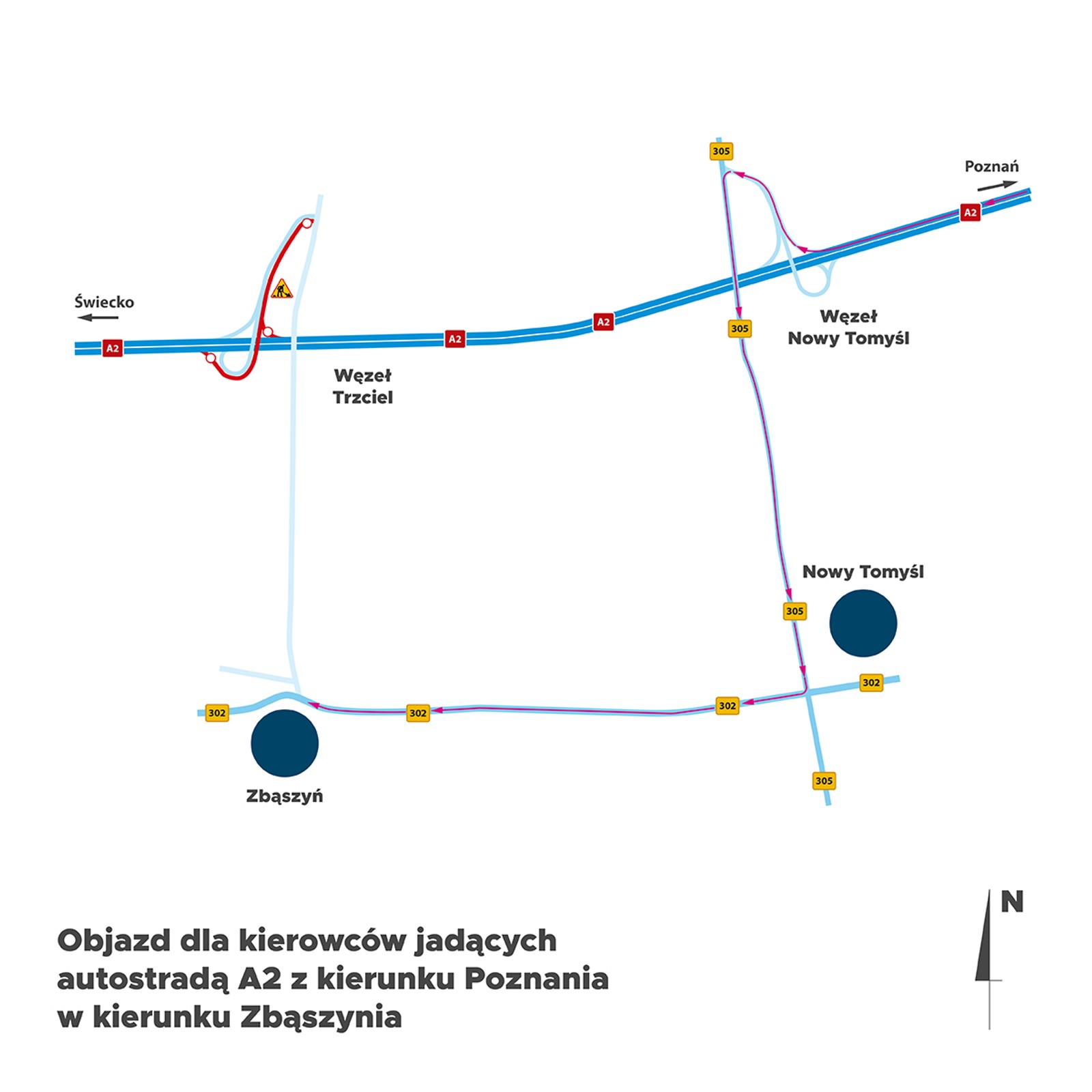 Objazd na A2