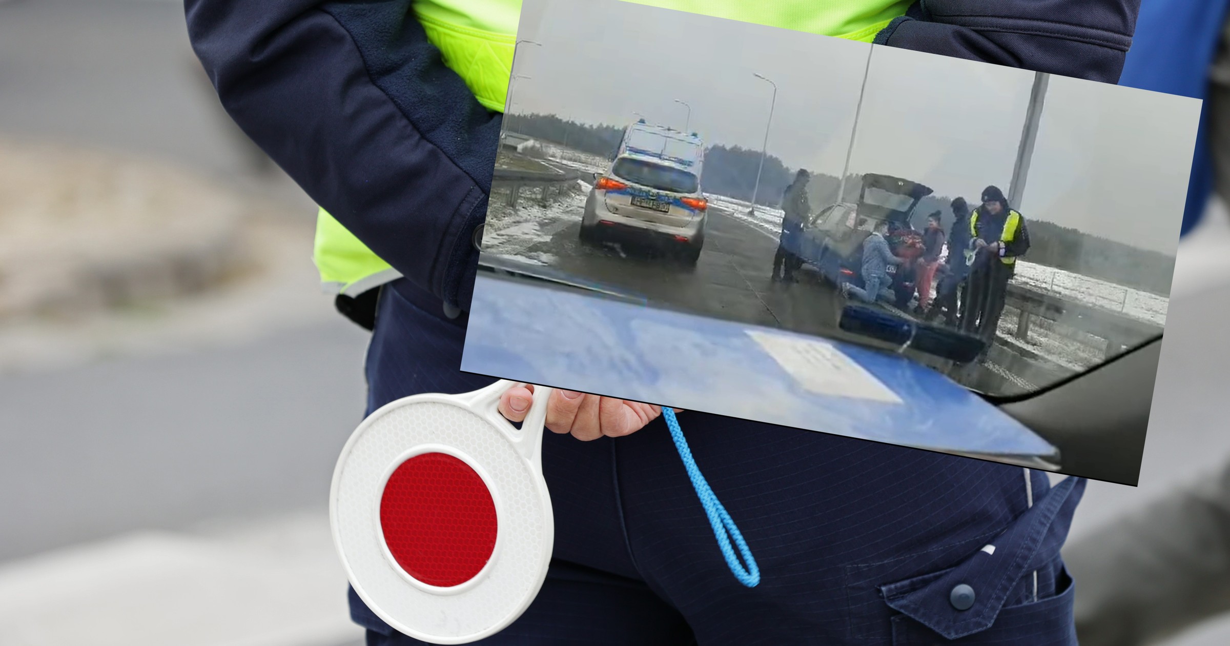 Kierowca oświadczył się podczas kontroli drogowej (fot. PolicjaWyszkow/Facebook)