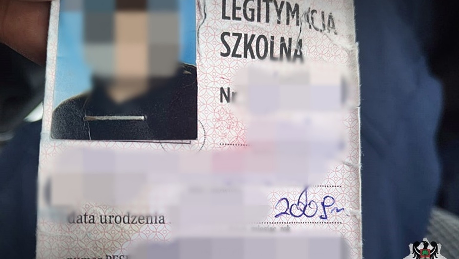 Legitymacja, którą 13-latek pokazał policji