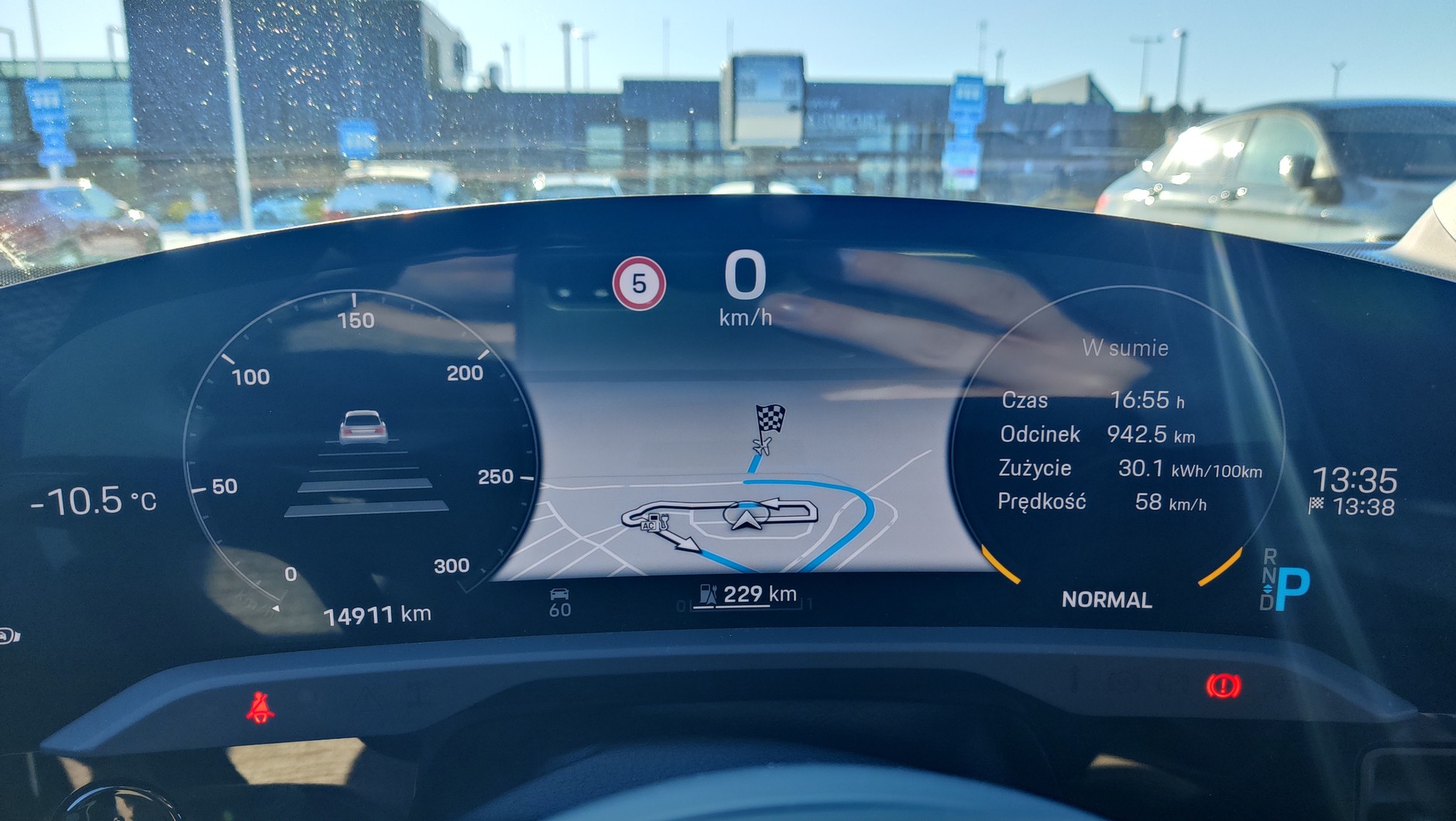 Wyniki pomiarów jazdy autem elektrycznym w Finlandii