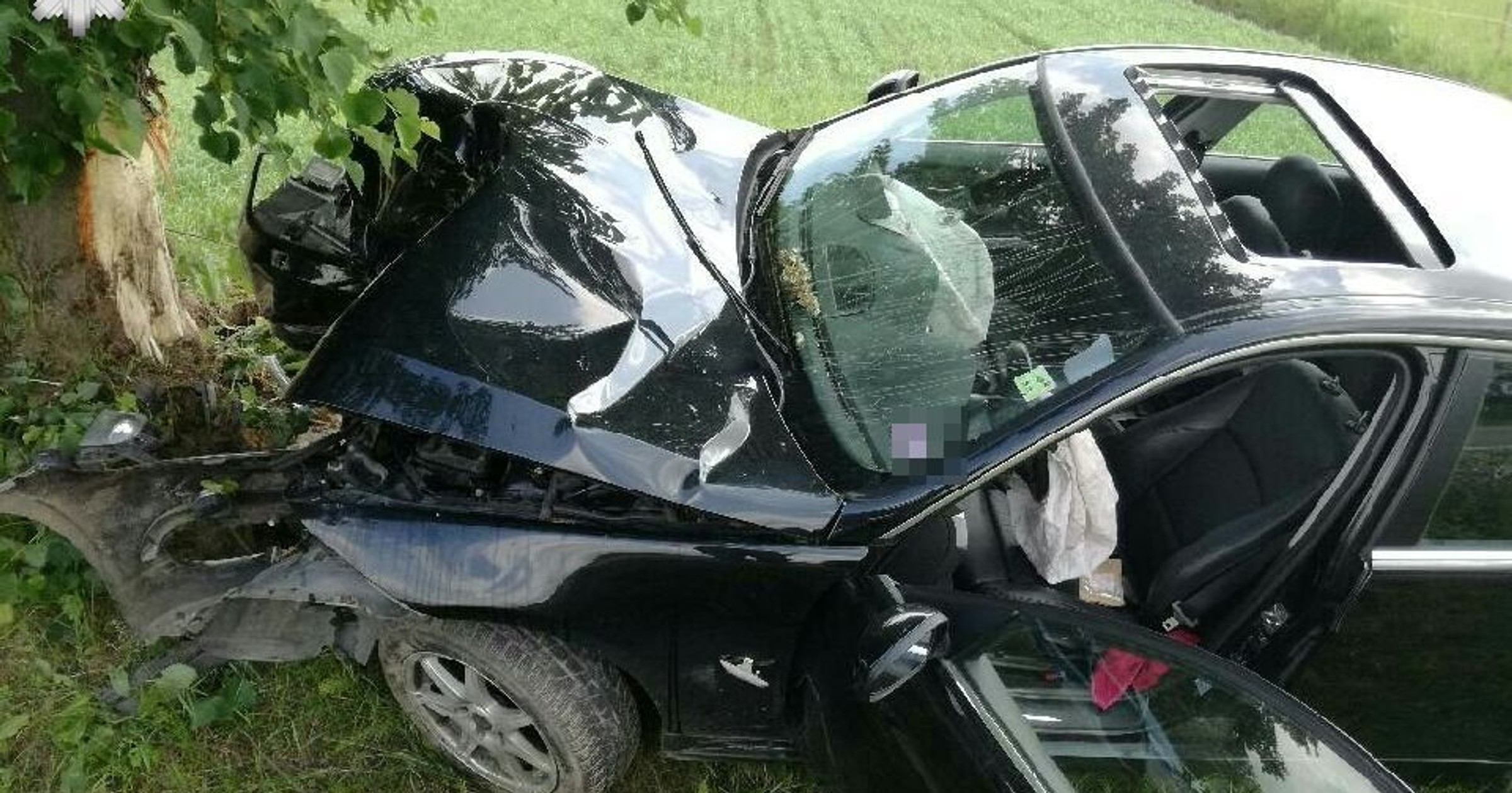 BMW wylądowało w rowie przez "antylopę"