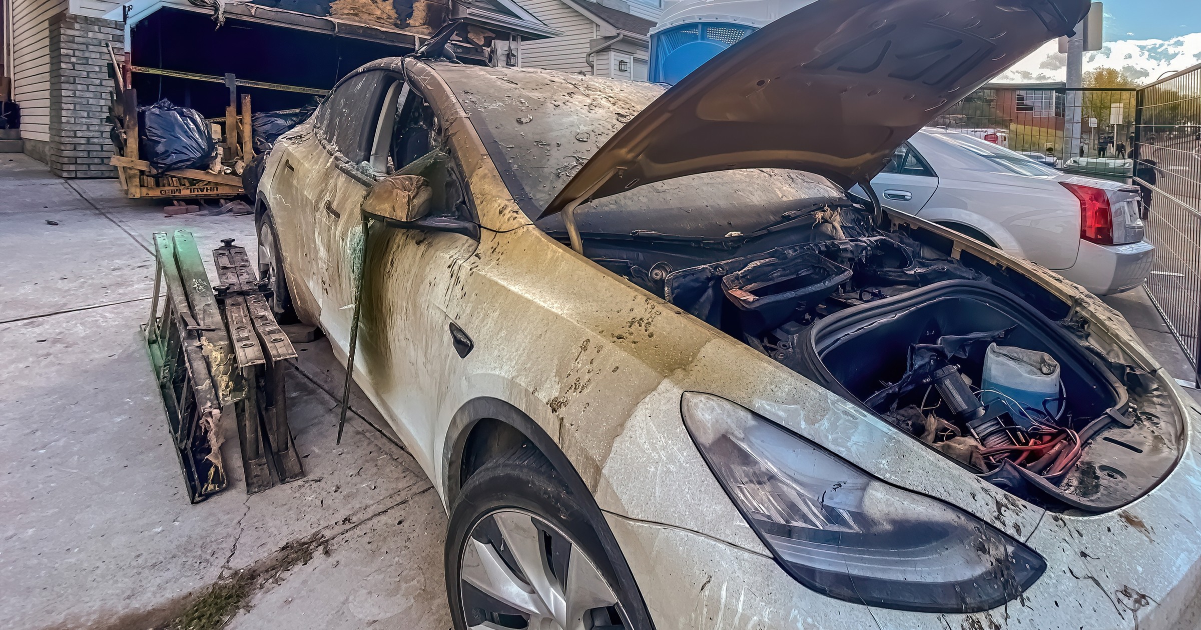 Pożar auta elektrycznego