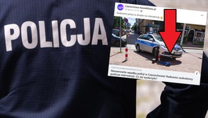 Wpadka policji w drodze na interwencję. Nietypowe "parkowanie" radiowozu