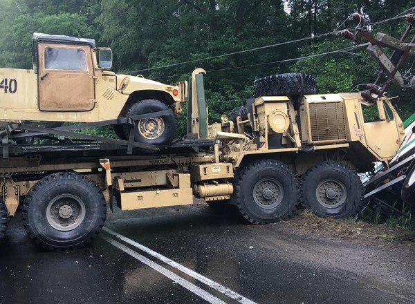 Wypadek amerykańskiej ciężarówki wojskowej