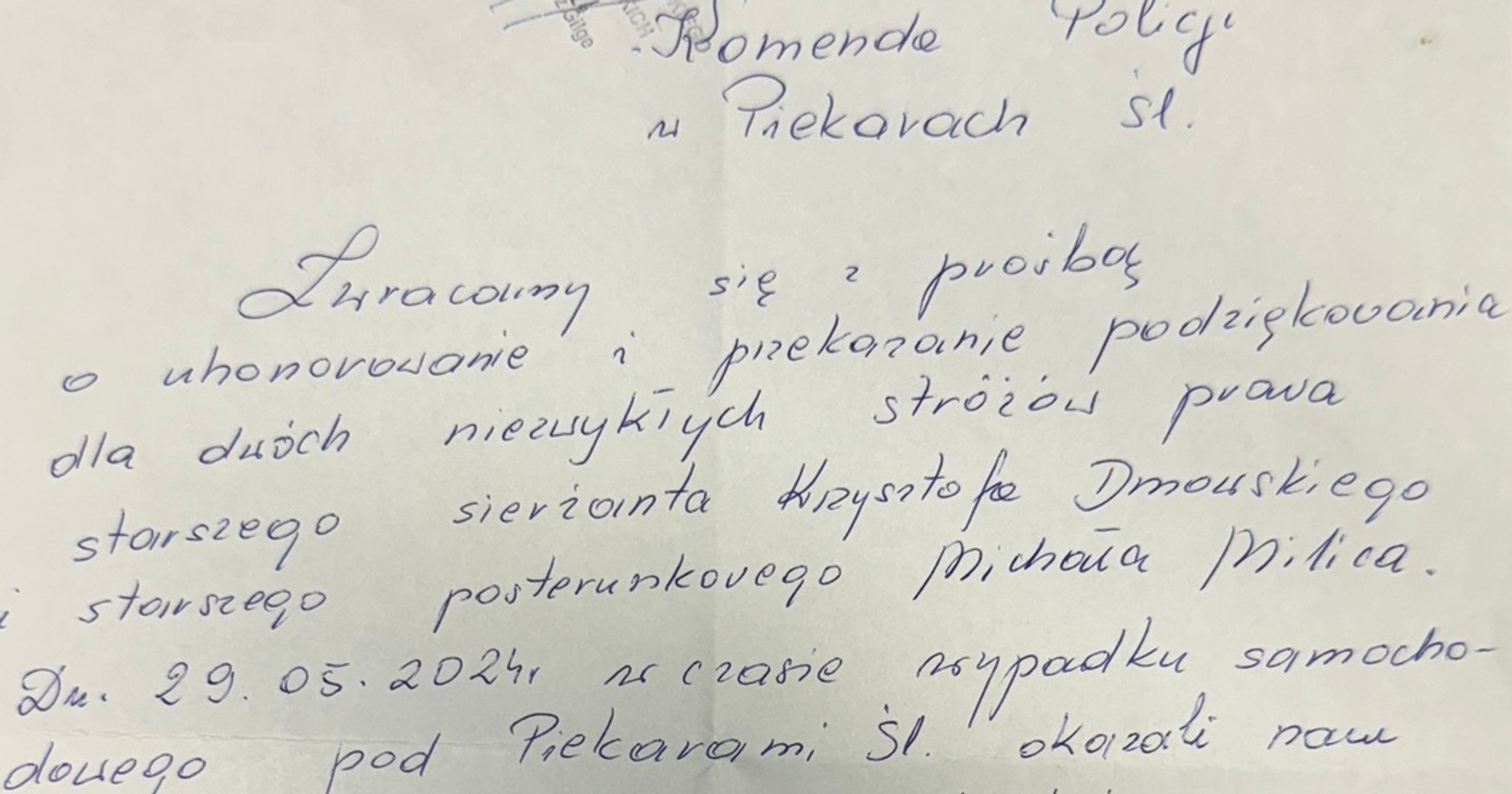 Dostali mandat, ale i tak podziękowali policjantom