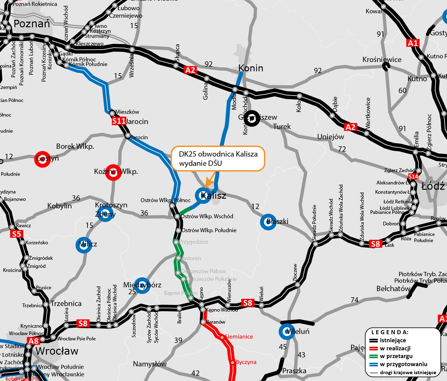 Obwodnica Kalisza - przebieg