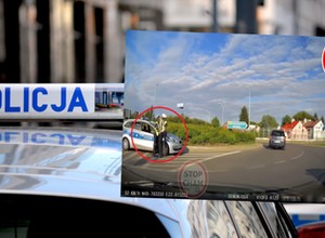 Hitowe nagranie w sieci. Policjanci "obściskują się" na rondzie [WIDEO]