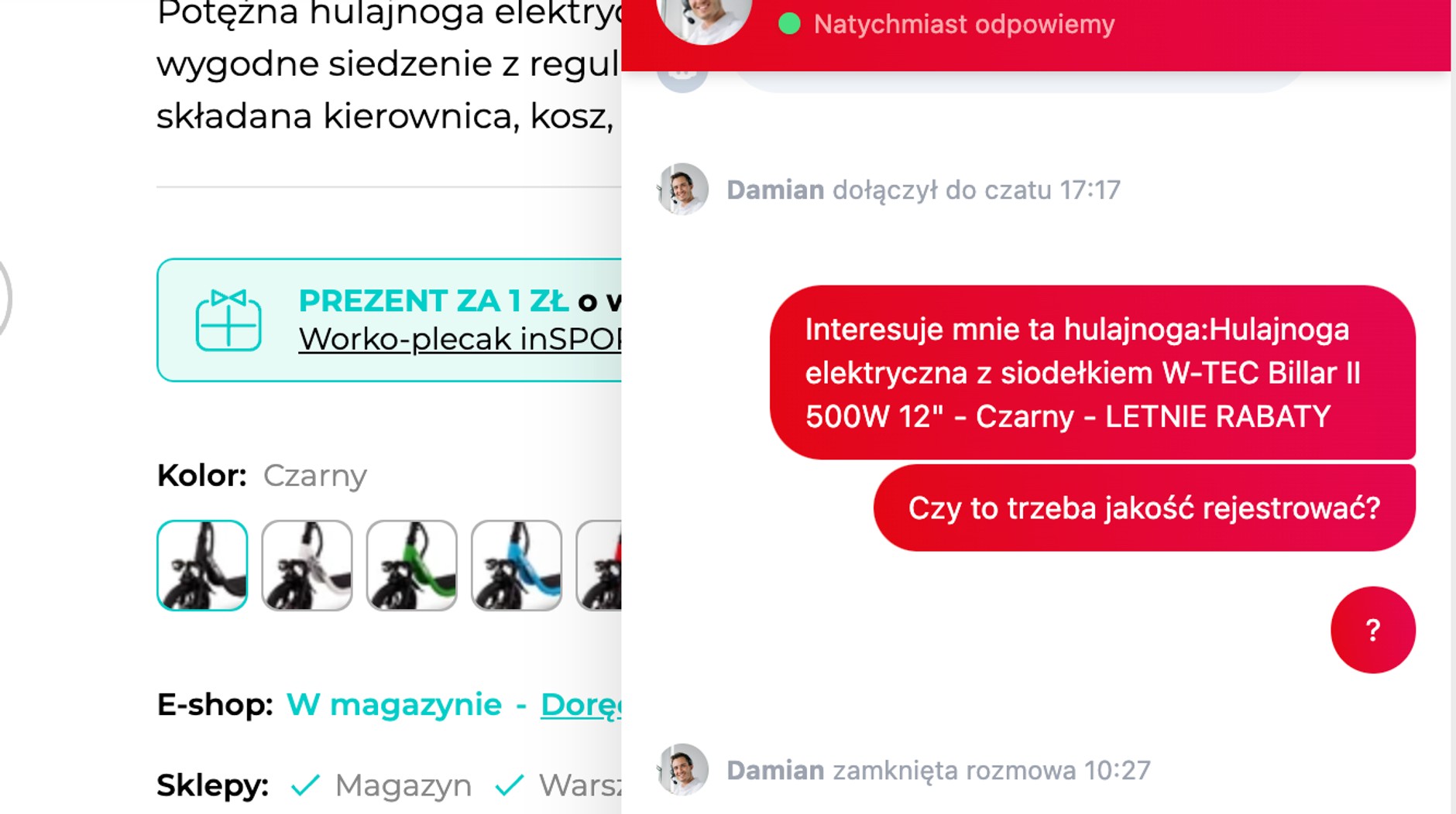 Sklep chętnie sprzeda, ale niekoniecznie poinformuje o wadach prawnych oferowanej hulajnogi