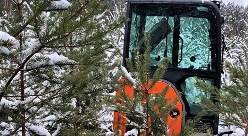 W lesie tkwiła minikoparka. Okazało się, że maszyna została skradziona