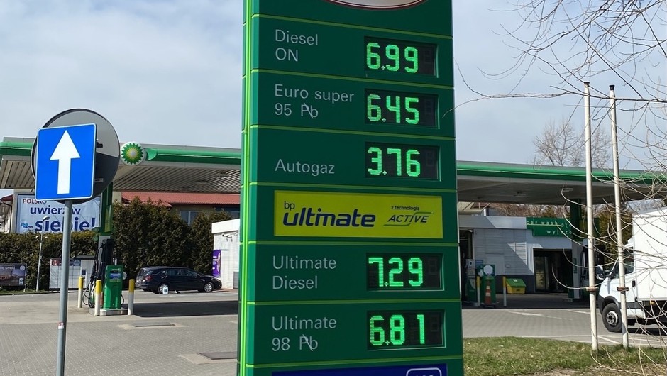 Ceny paliw na stacji BP w Warszawie 13.04.2022