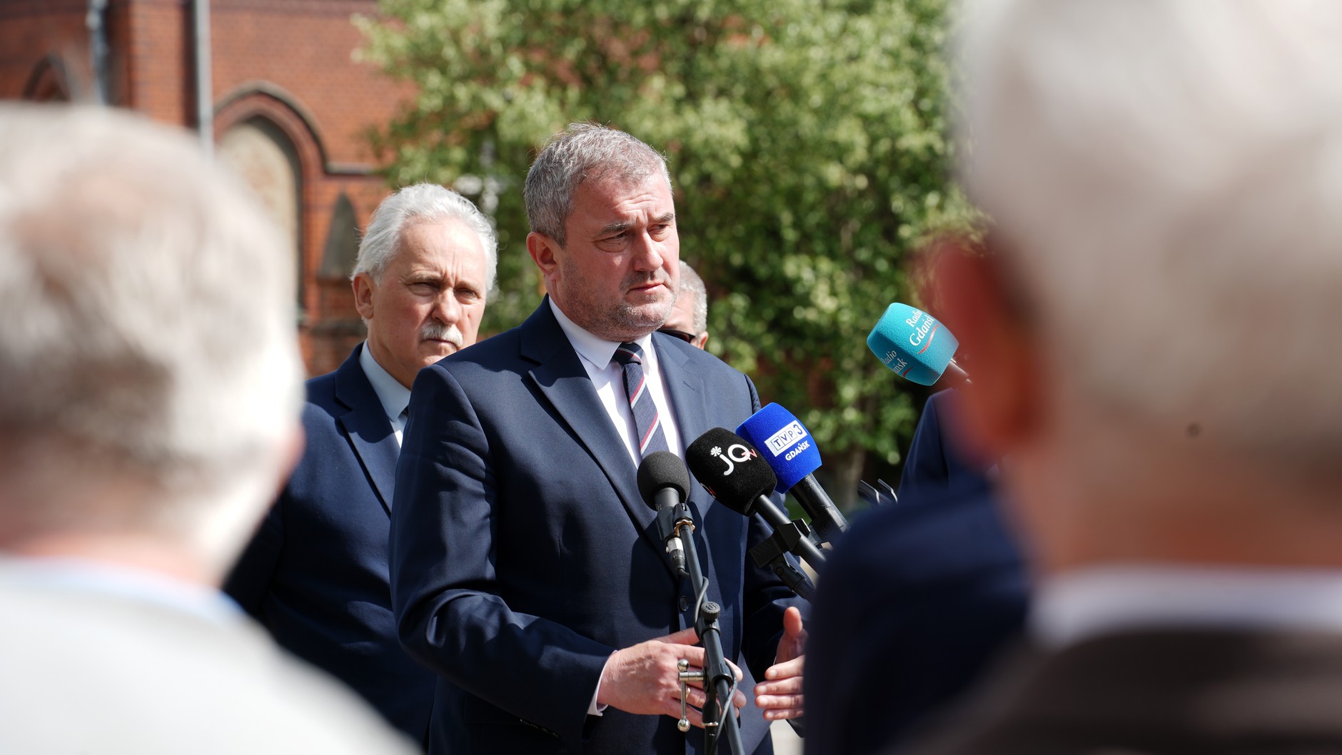 Briefing prasowy na skrzyżowaniu w Malborku - wypowiedź Stanisława Bukowca