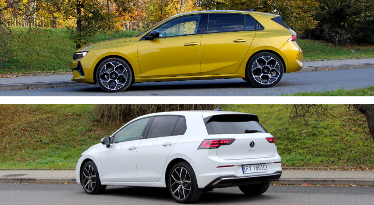 Opel Astra kontra Volkswagen Golf. Porównanie klasycznych kompaktów z różnymi hybrydami