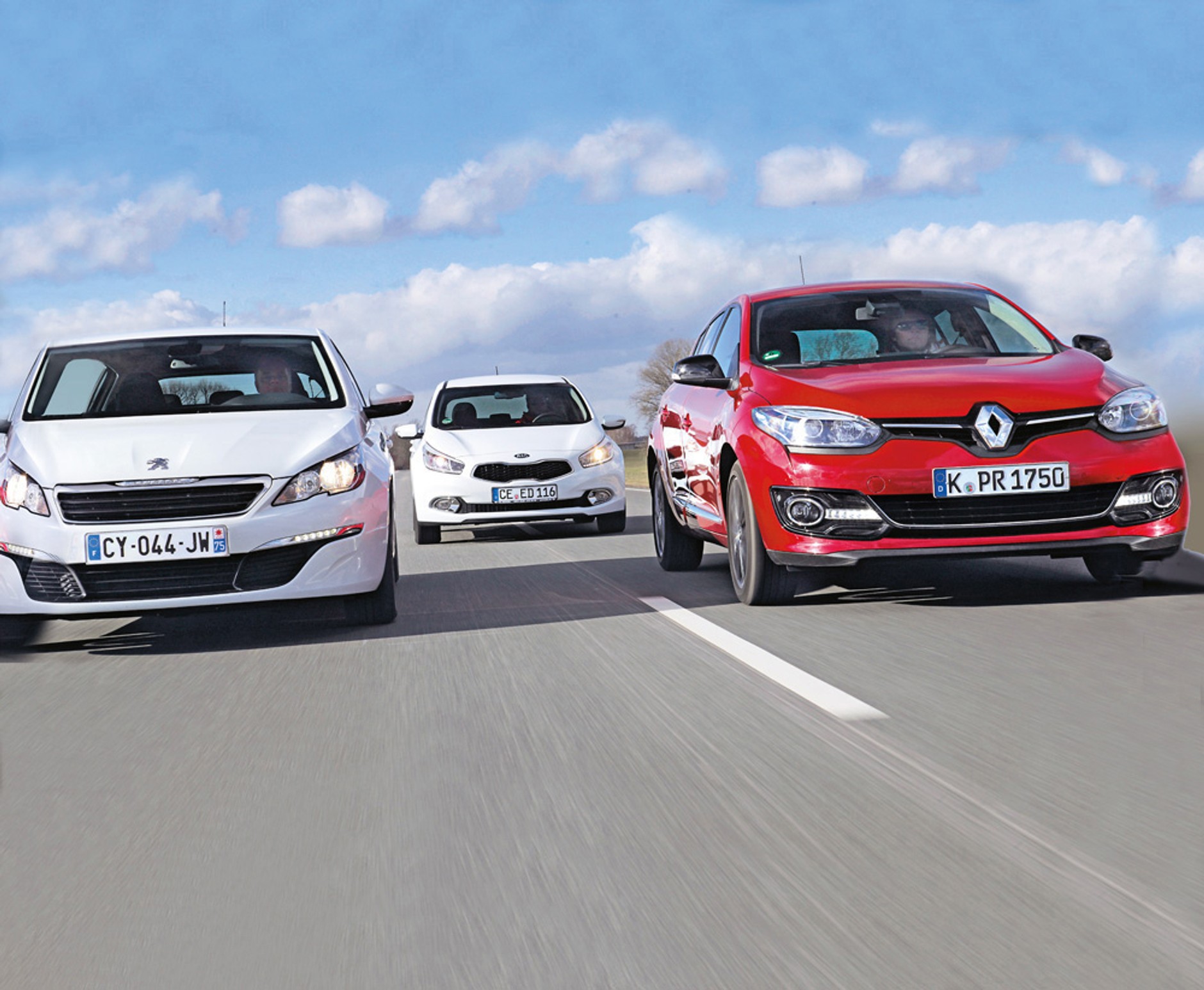 Kia cee'd, Peugeot 308, Renault Megane