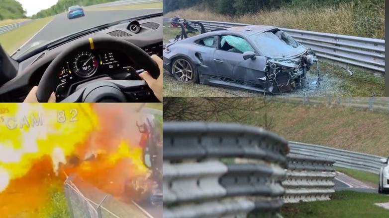 W sieci pojawiły się nagrania spektakularnego wypadku na niemieckim torze. Porsche Polaka zostało całkowicie zniszczone.