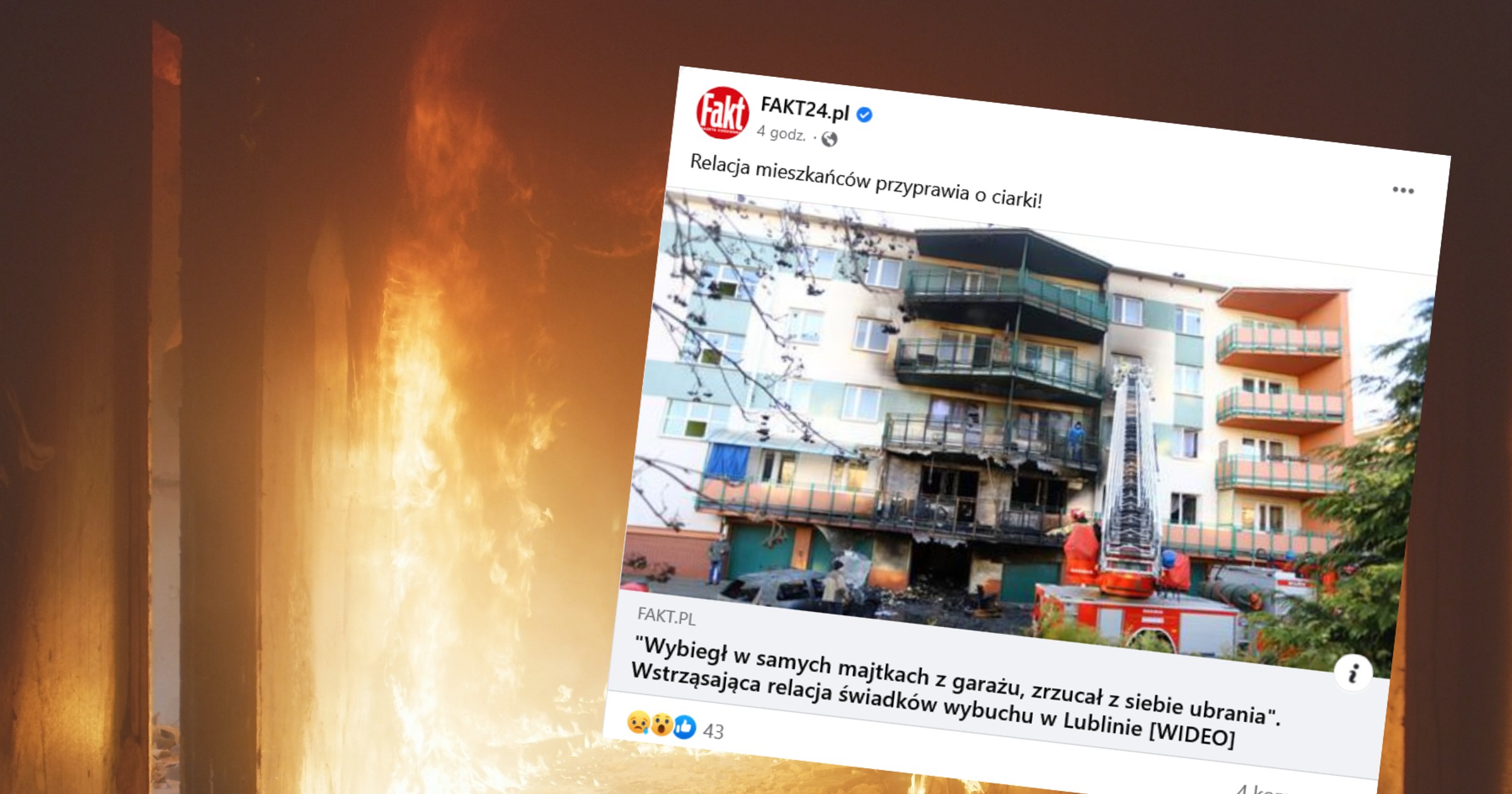 Pożar wybuchł w garażu (fot. screen z facebook.com/fakt24pl)