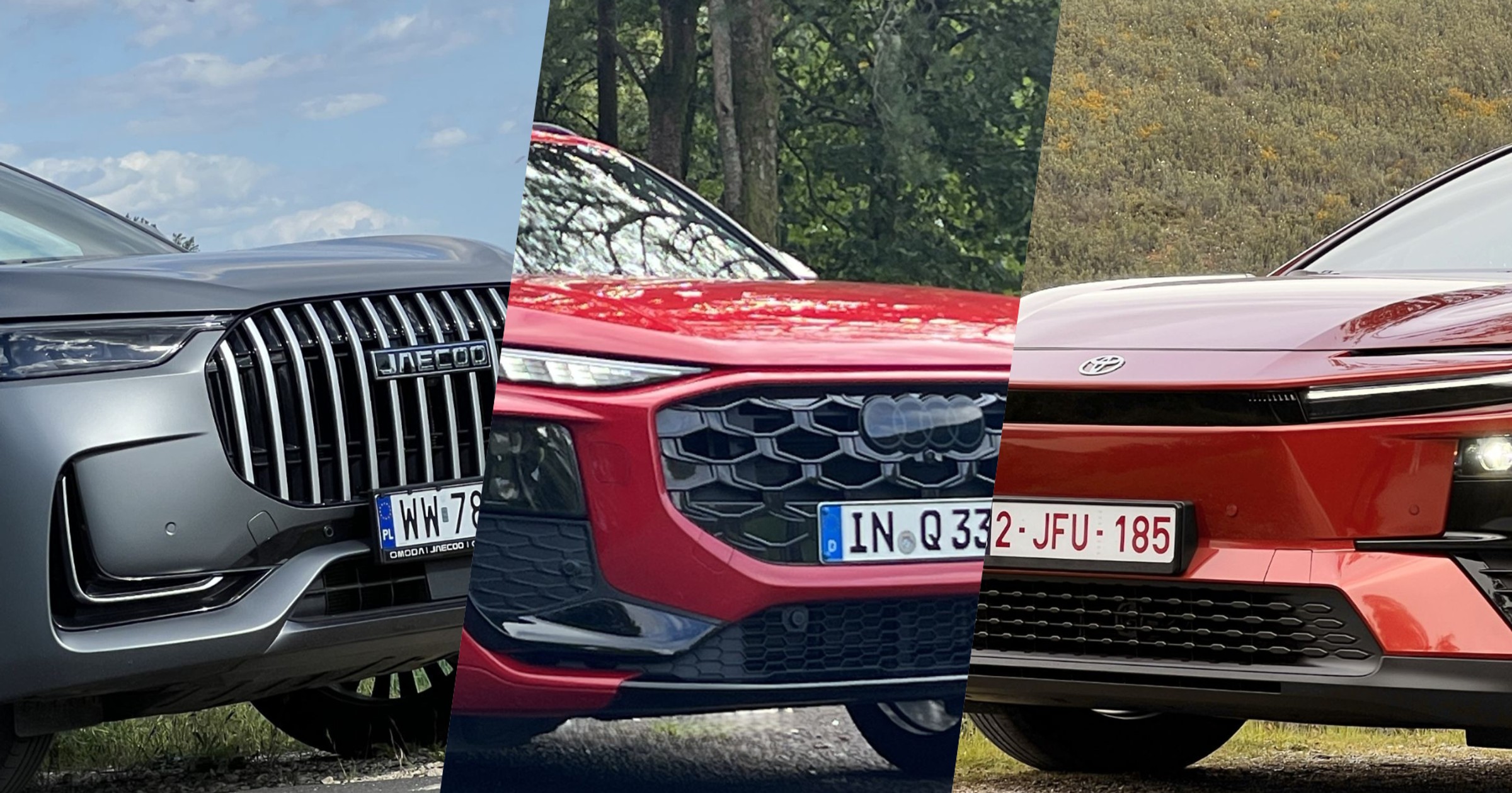Od lewej: Jaecoo 8, Audi Q3 i Toyota C-HR+