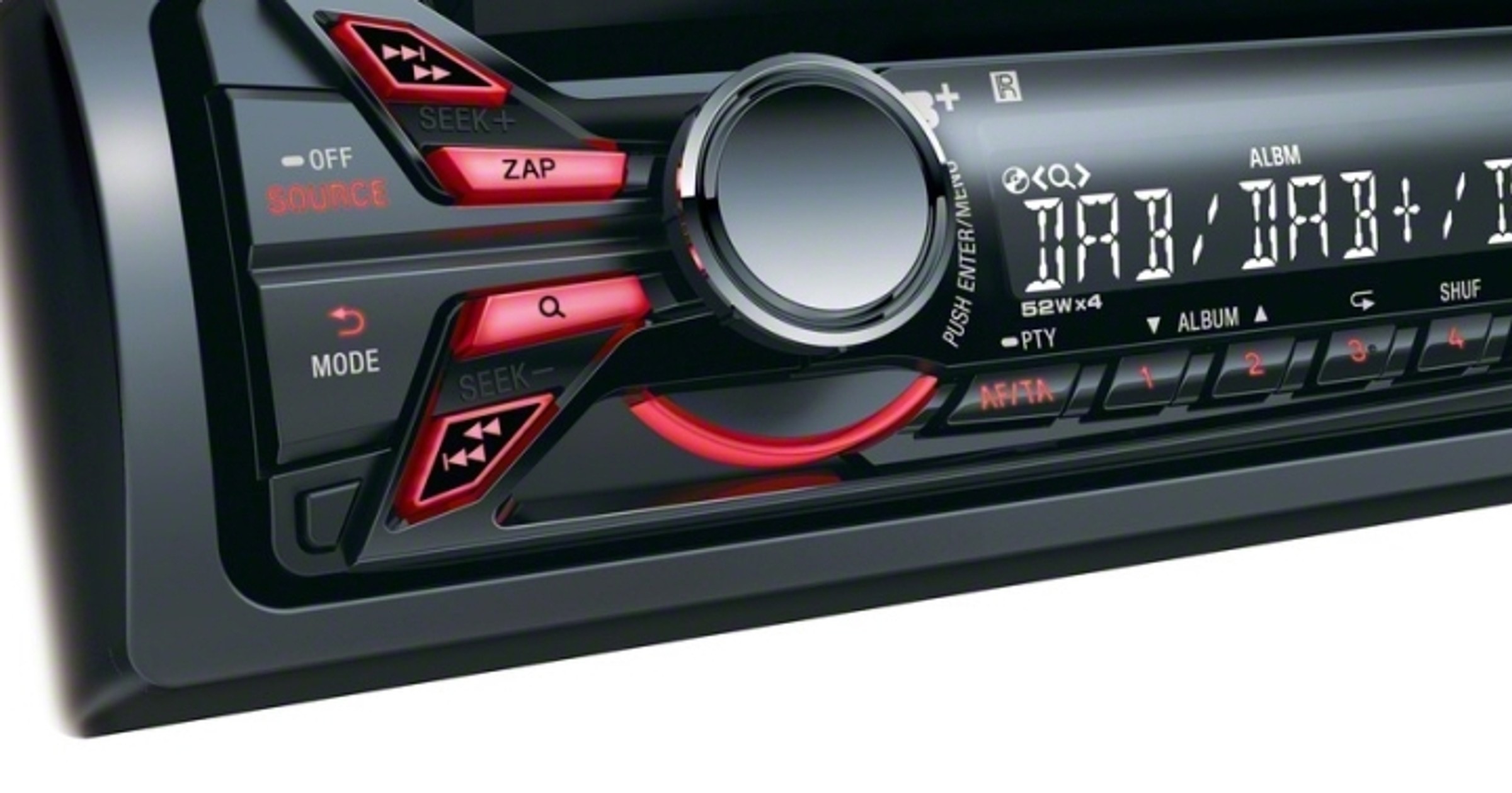 Sony CDX-DAB500U. Przystępniejszy cenowo model radia CD z USB i tunerami do odbioru cyfrowej radiofonii. 