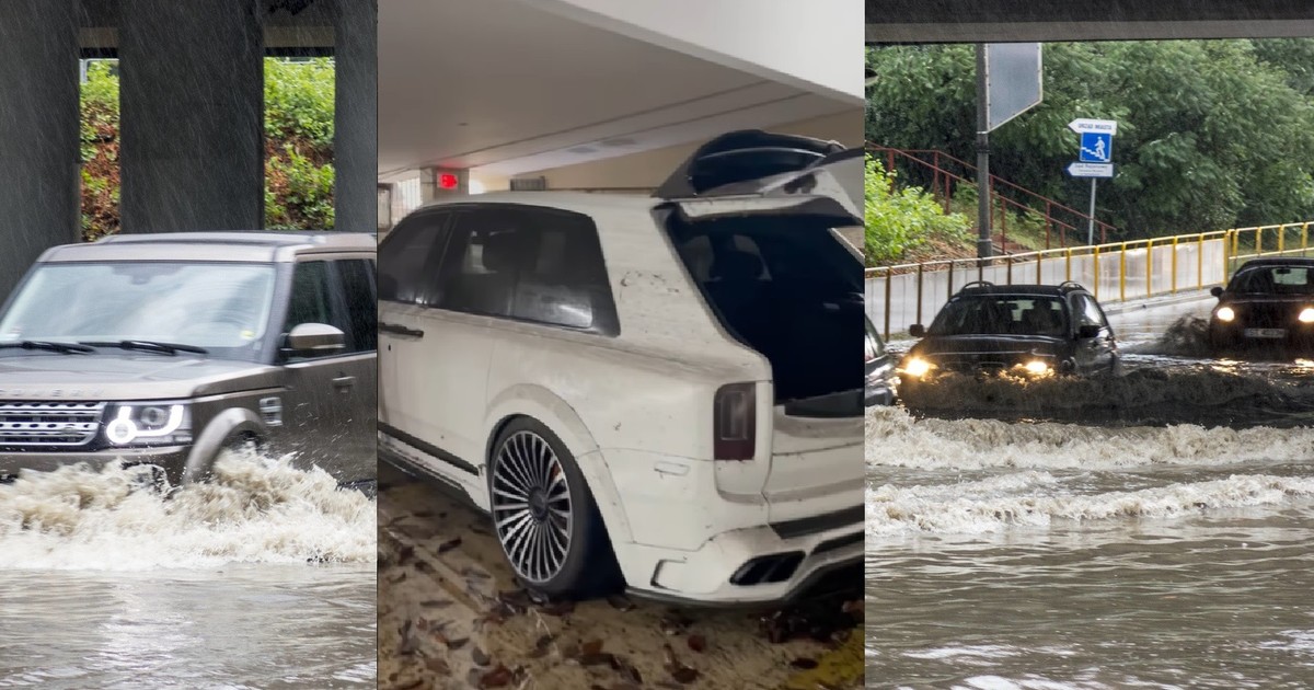 Samochody za miliony zalane w Miami