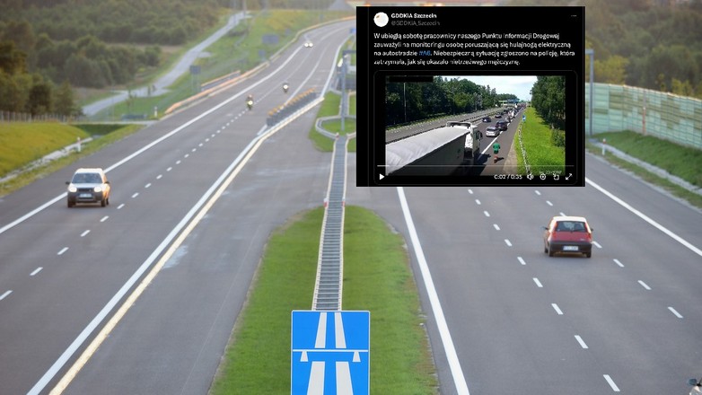 hulajnoga na autostradzie