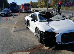 Audi R8 dachowało na południu Polski