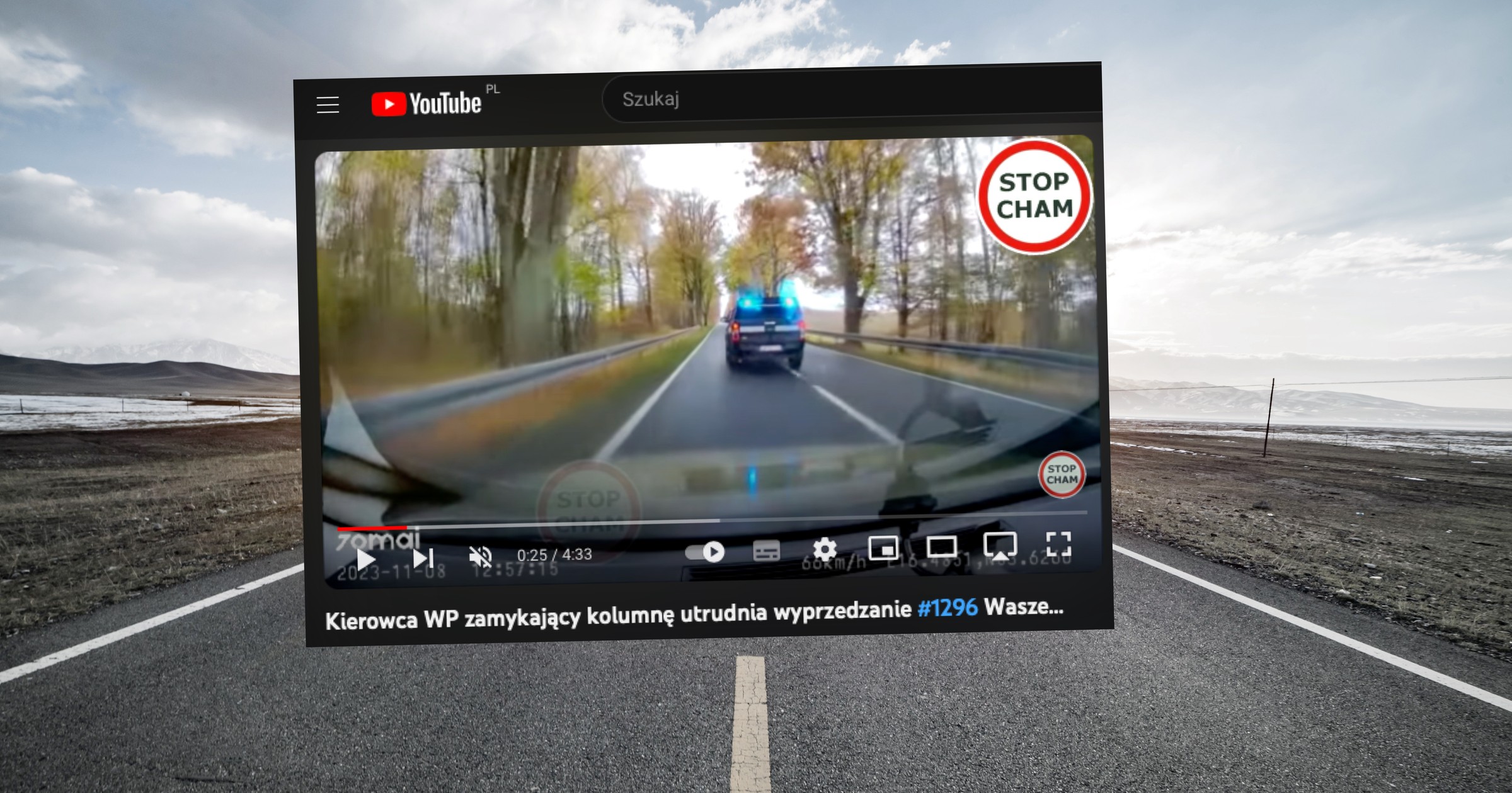 Kierowca zamykający kolumnę utrudniał innym kierującym wyprzedzanie