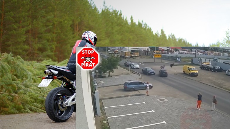 Motocykl uderzył w przód auta. Motocyklista poleciał na kilka metrów