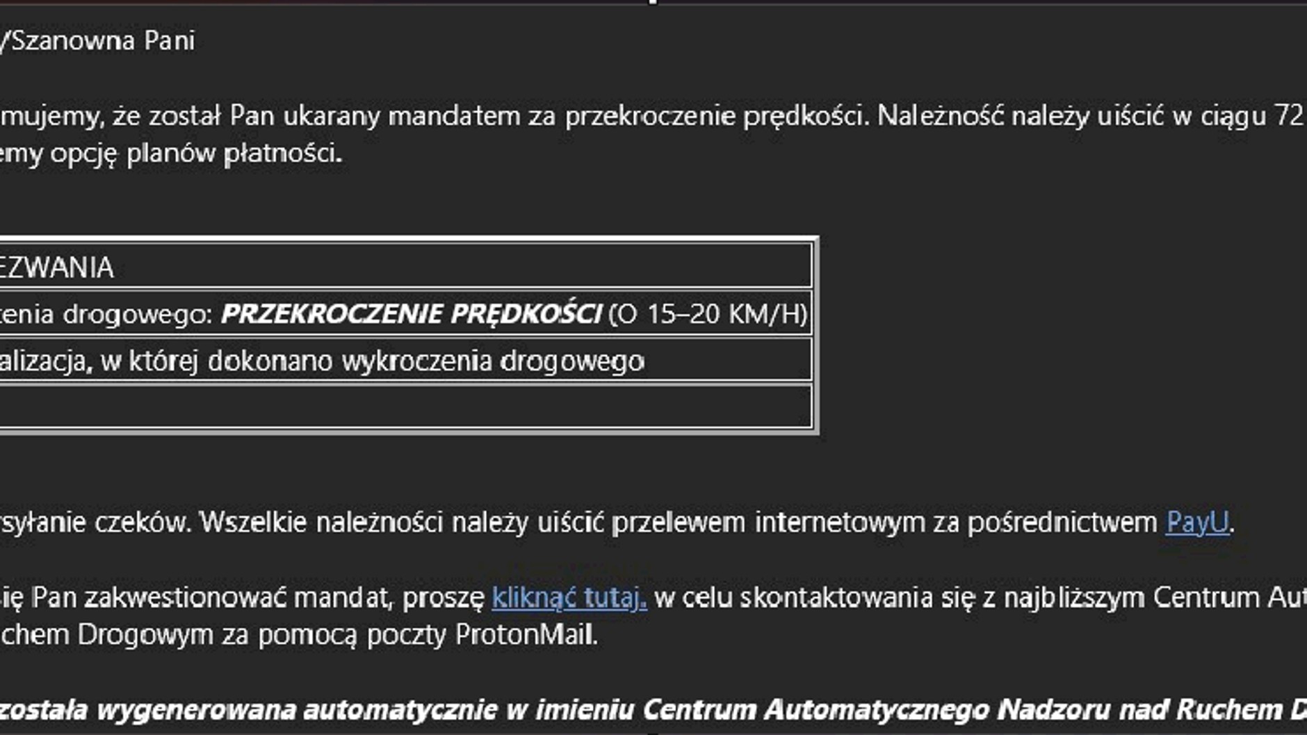 Oszustwo na mandat. Tak wygląda list od oszustów