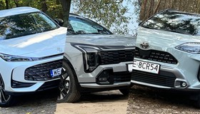 MG HS, Kia Sportage i Toyota Yaris Cross (od lewej)
