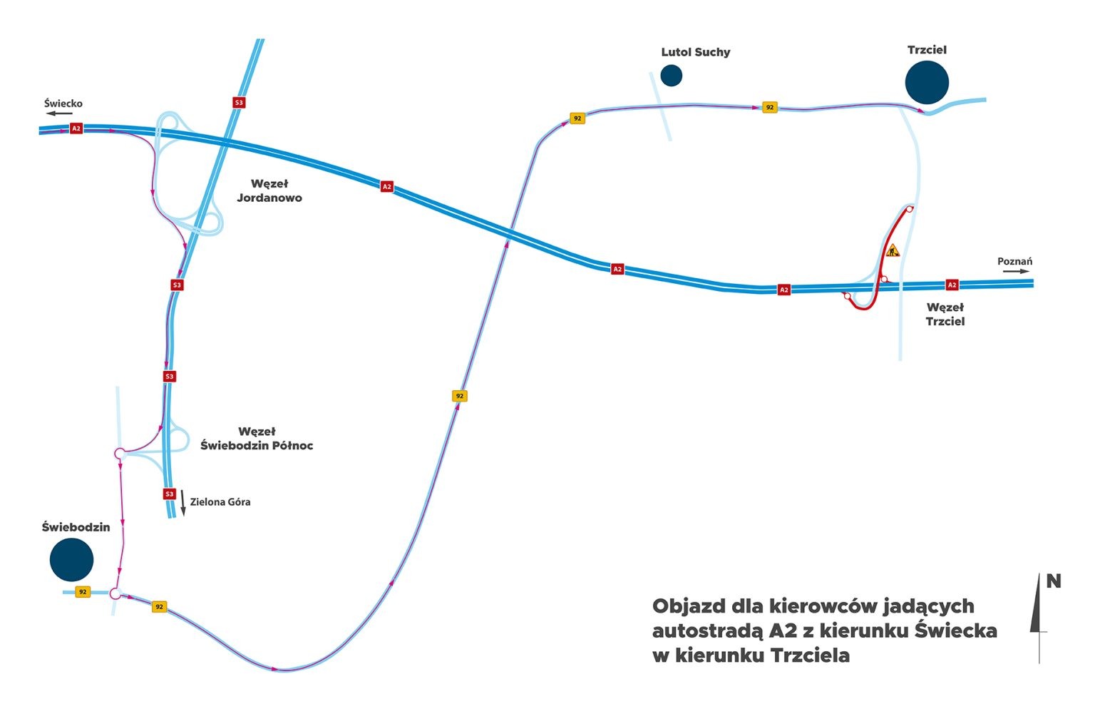 Objazd na A2