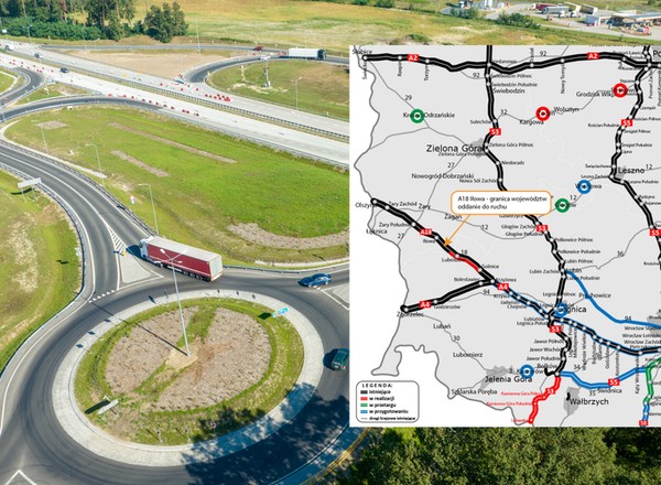 "Najdłuższe schody Europy" znikają. Kierowcy zyskali kolejny fragment autostrady A18 [MAPA]