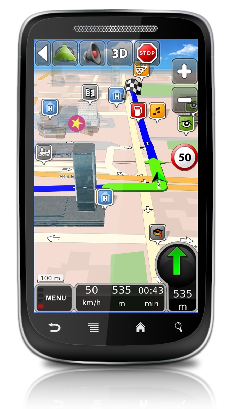 Smartfon Tecmobile Dual SIM z oprogramowaniem MapaMap Android