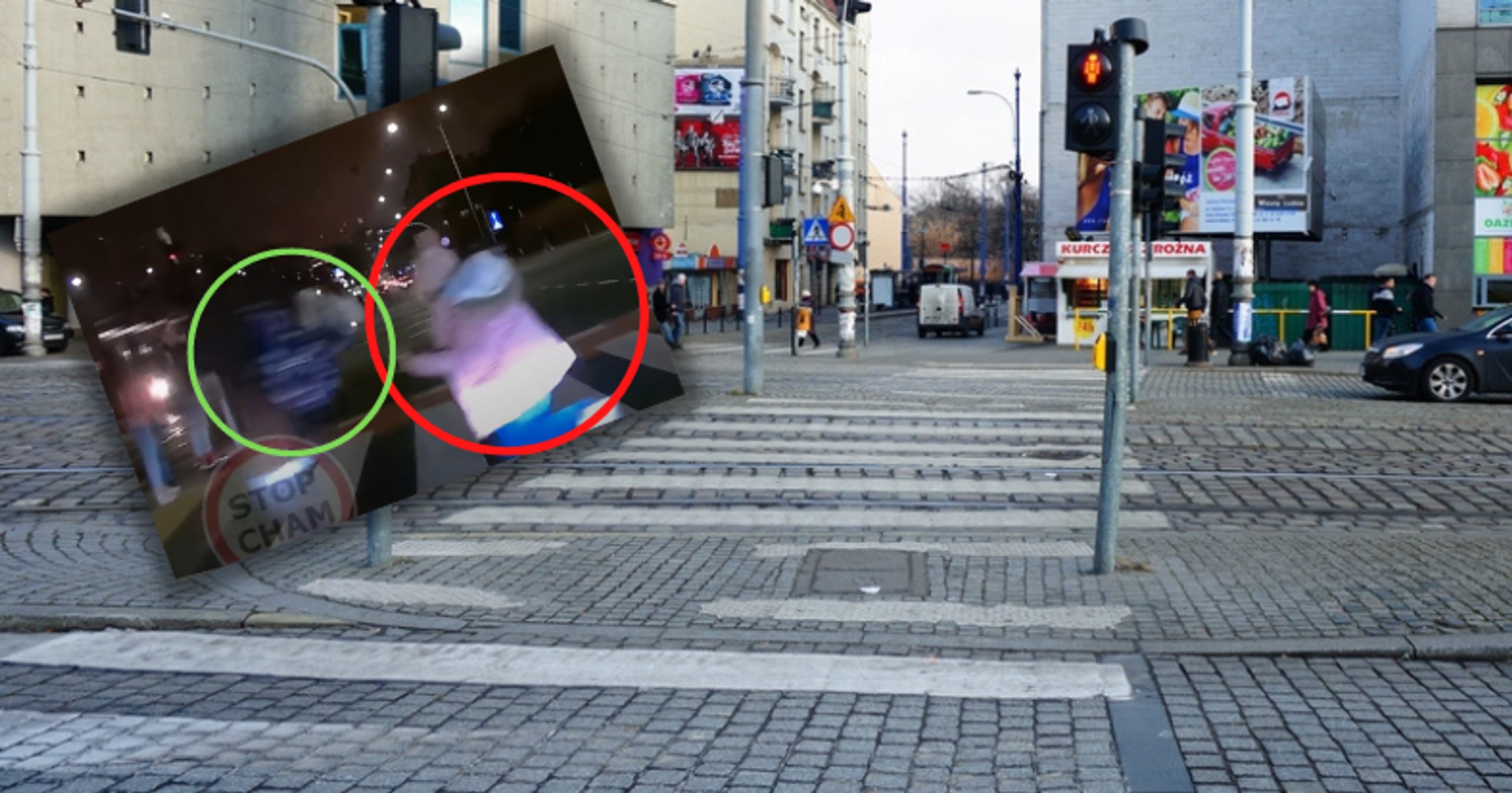 Matka i córka wbiegły na przejście na czerwonym (Screen: YouTube/STOPCHAM)