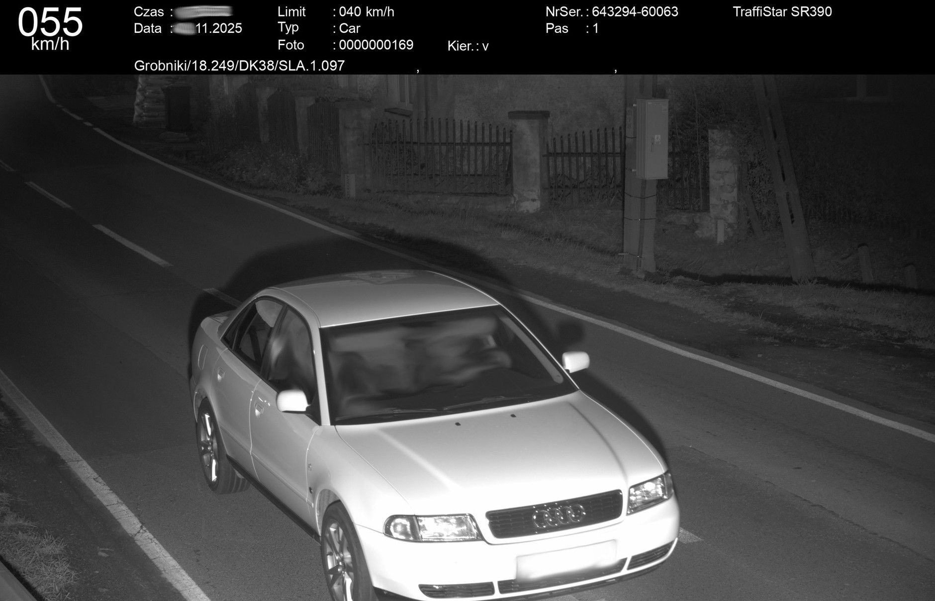 Fotoradar w m. Grobniki (woj. opolskie) na DK38